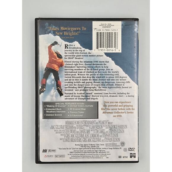 Everest DVD Miramax Collector's Series A MacGillivray Freeman Film 1998 - Picture 2 of 3